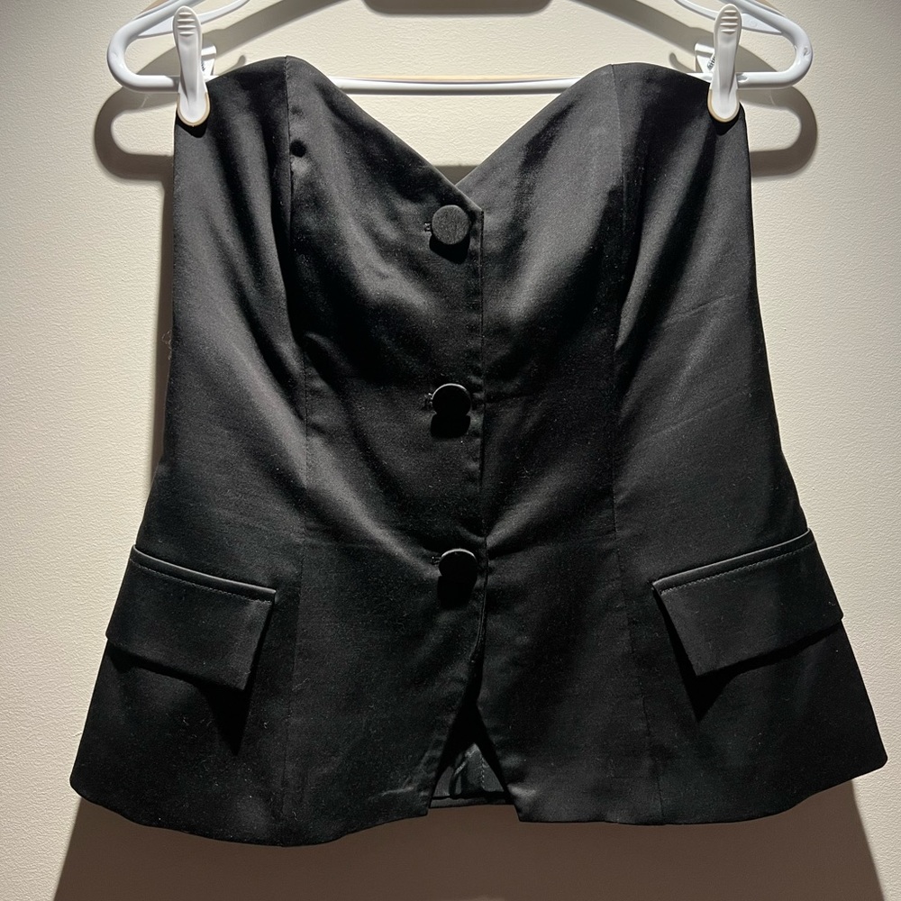 Jacob Black Corset Style Cocktail Strapless Top